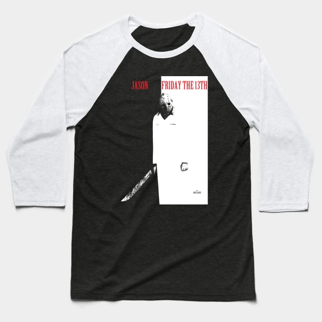 Jason Scarface Baseball T-Shirt by DougSQ